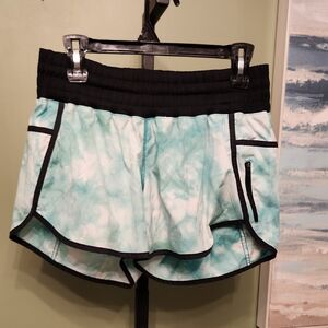 Lululemon Athletica Black and Aqua Athletic Shorts